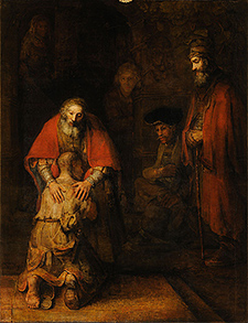 Die Rückkehr des verlorenen Sohnes, Gemälde von Rembrandt, Hermitage Museum, Hochgeladen von Carulmare - Wikimedia Commons