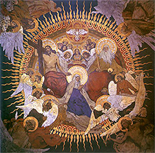 Verherrlichung Mariens im Himmel, Gemälde von Wlodzimierz Tetmajer, Pinakothek Zascianek, Hochgeladen von Shalom Alechem, Wikimedia Commons