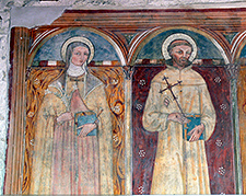 Der hl. Franz und die hl. Klara von Assisi, Fresko von Tiberio d\'Assisi, Hieronymuskapelle, Hochgeladen von Xenophon - Wikimedia Commons 