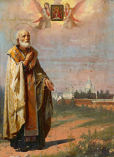 Heiliger Nikolaus, Griechische Darstellung, 19. Jhdt., Öl auf Holz, Van Ham Kunstauktionen, Wikimedia Commons