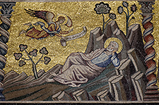 Der Traum des heiligen Josef, 13. Jhdt. Mosaik, Baptisterium San Giovanni, Copyright Marie-Lan Nguyen, Wikimedia Commons, CC-BY 2,5
